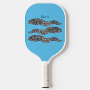 Palas De Pickleball Ilustracion de personalizado de anguila negra con 