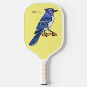 Palas De Pickleball Ilustracion de personalizado de ave azul jay