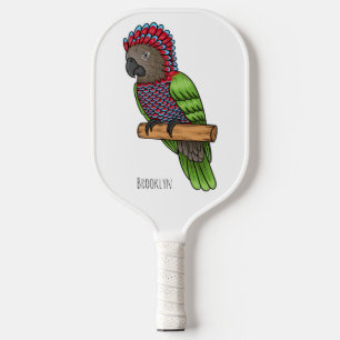 Palas De Pickleball Ilustracion de personalizado de aves de loro con c