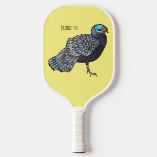 Palas De Pickleball Ilustracion de personalizado de aves de pavo real 