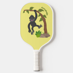 Palas De Pickleball Ilustracion de personalizado de bebé gorila feliz
