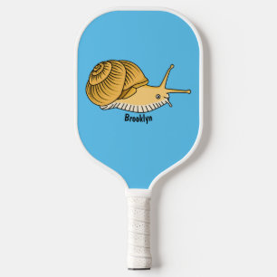 Palas De Pickleball Ilustracion de personalizado de caracol amarillo