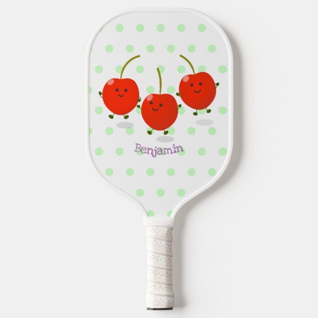 Palas De Pickleball Ilustracion de personalizado de cerezas rojas de s (Anverso)