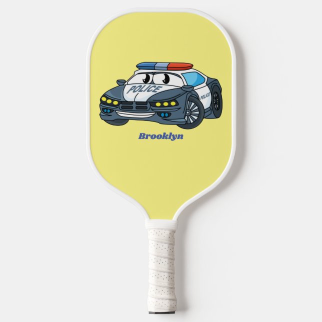 Palas De Pickleball Ilustracion de personalizado de coche de policía f (Anverso)