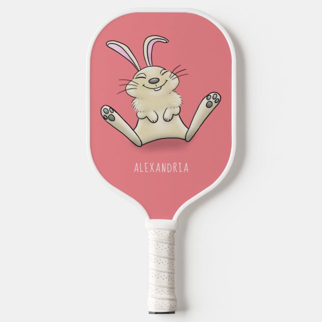 Palas De Pickleball Ilustracion de personalizado de conejo de conejo d (Anverso)