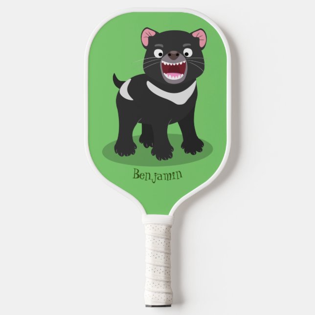 Palas De Pickleball Ilustracion de personalizado de demonio de Tasmani (Anverso)