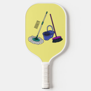 Palas De Pickleball Ilustracion de personalizado de escobas y mopas