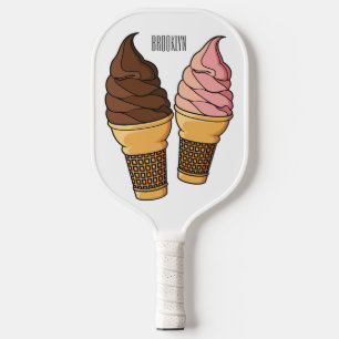 Palas De Pickleball Ilustracion de personalizado de helado de cono
