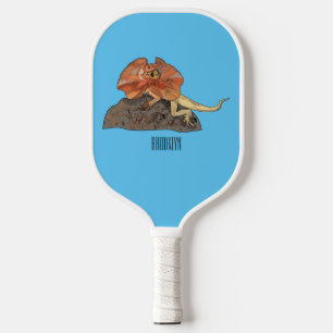 Palas De Pickleball Ilustracion de personalizado de lagarto de cuello 