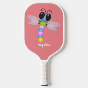 Palas De Pickleball Ilustracion de personalizado de libélula azul y ro