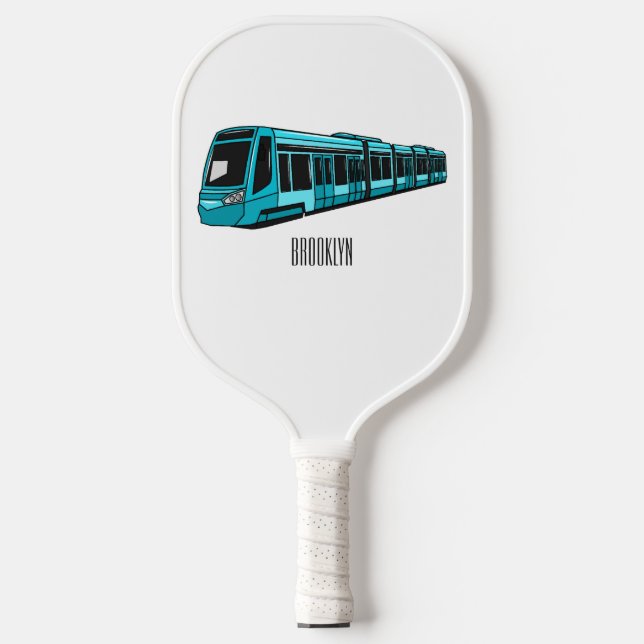 Palas De Pickleball Ilustracion de personalizado de locomotora eléctri (Anverso)
