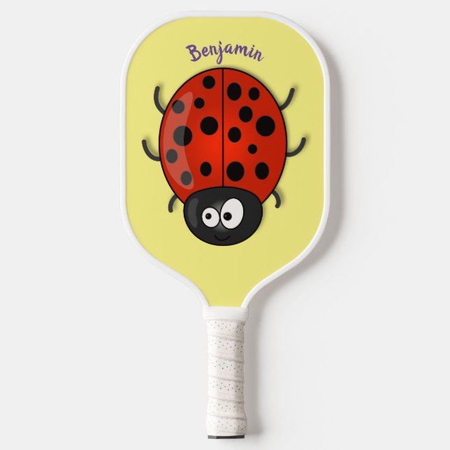 Palas De Pickleball Ilustracion de personalizado de mariquita roja fel (Anverso)