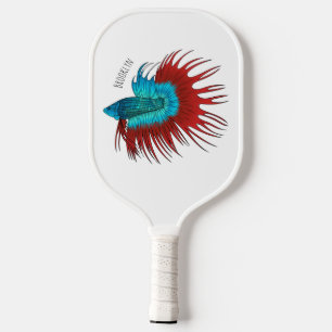 Palas De Pickleball Ilustracion de personalizado de peces de cola cruz