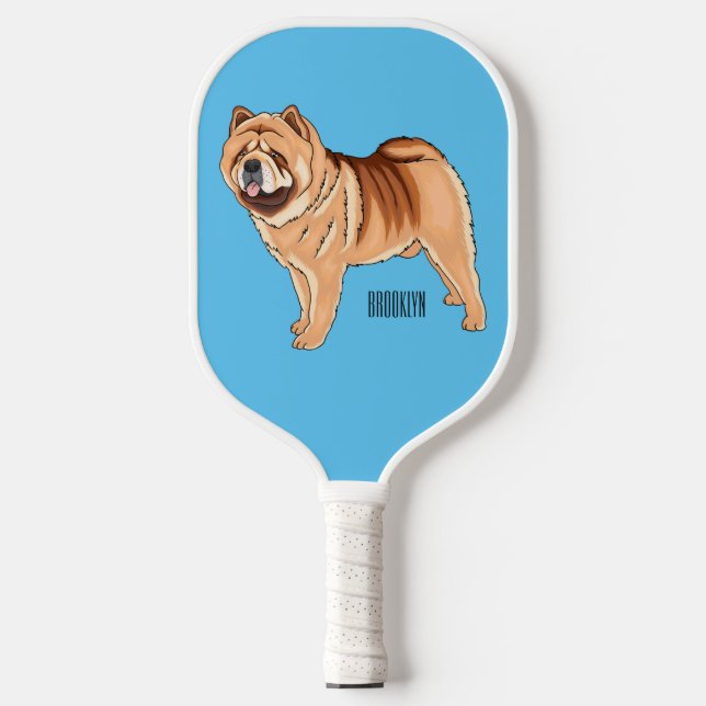 Palas De Pickleball Ilustracion de personalizado de perro Chow Chow (Anverso)