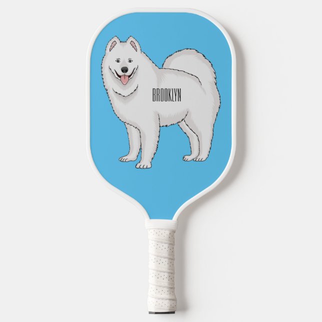 Palas De Pickleball Ilustracion de personalizado de perro de Samoyed (Anverso)
