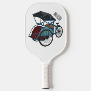 Palas De Pickleball Ilustracion de personalizado de rickshaw en bicicl