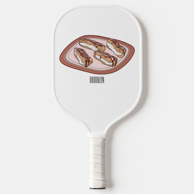 Palas De Pickleball Ilustracion de personalizado eclair de chocolate (Anverso)