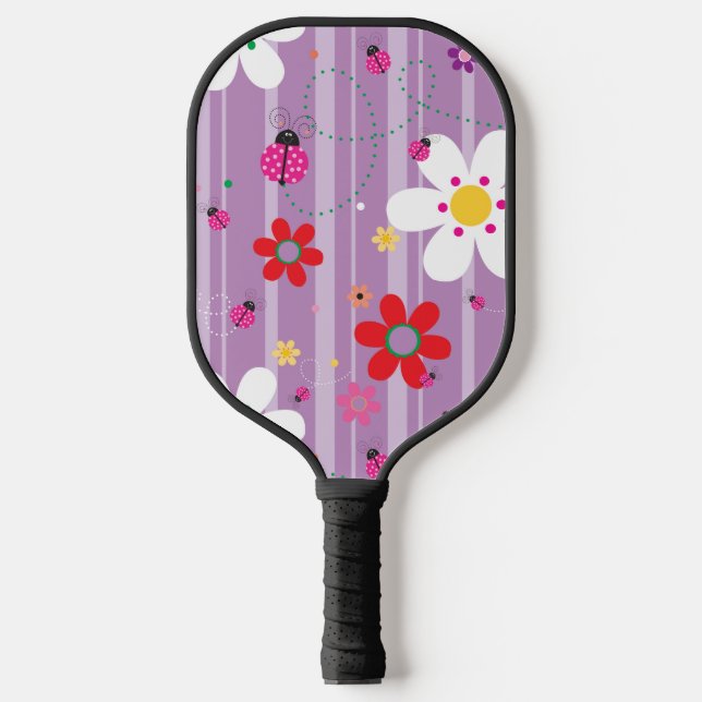 Palas De Pickleball Ilustracion del 70 de Retro Flower Ladybug 60 (Anverso)