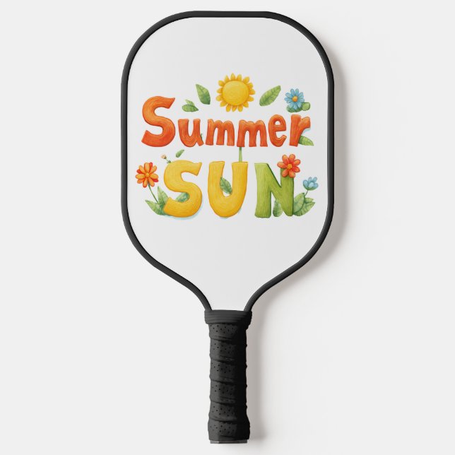 Palas De Pickleball Ilustracion del sol de verano (Anverso)