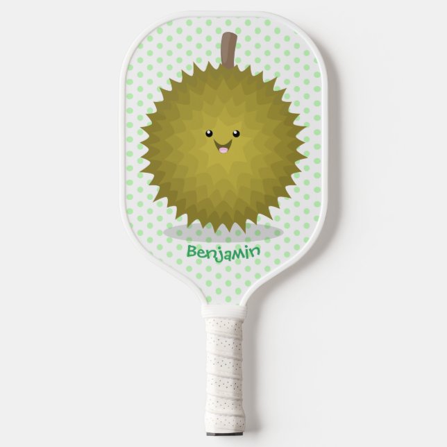 Palas De Pickleball Ilustracion feliz personalizado duriano (Anverso)
