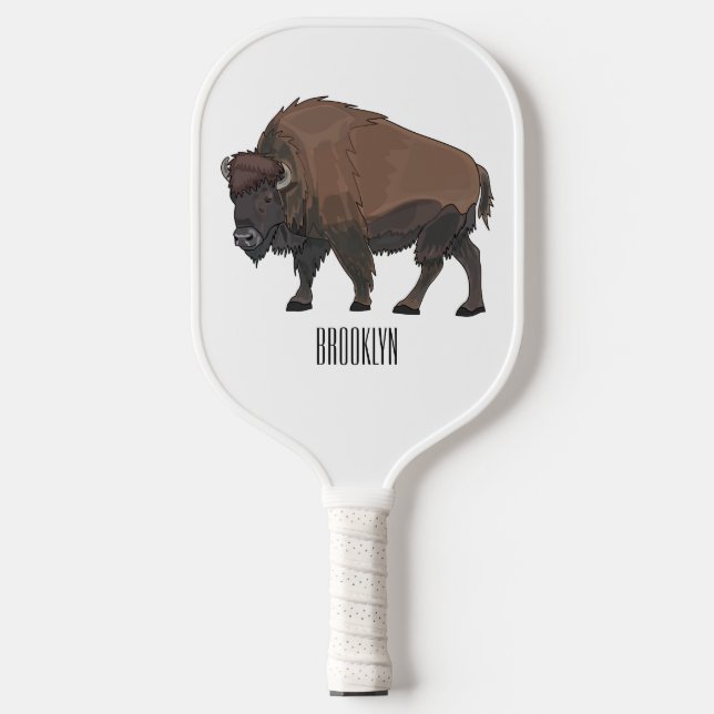 Palas De Pickleball Ilustracion personalizado Bison (Anverso)