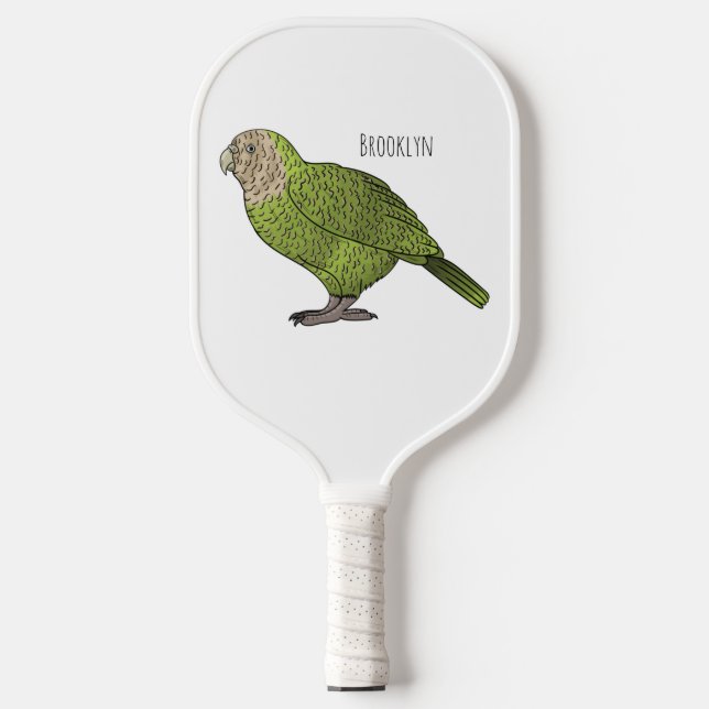 Palas De Pickleball Ilustracion personalizado de aves Kakapo (Anverso)