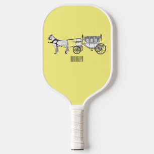 Palas De Pickleball ilustracion personalizado de caballos y carruajes