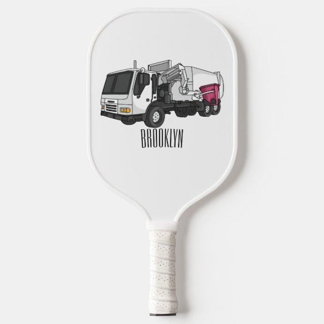 Palas De Pickleball Ilustracion personalizado de camión de basura (Anverso)