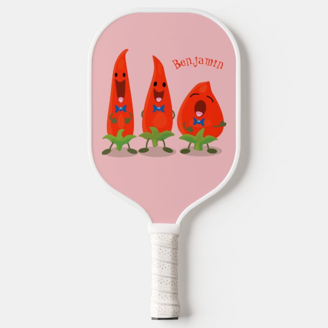 Palas De Pickleball Ilustracion personalizado de chiles cantantes (Anverso)