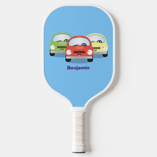 Palas De Pickleball Ilustracion personalizado de coches Cute kawaii (Anverso)