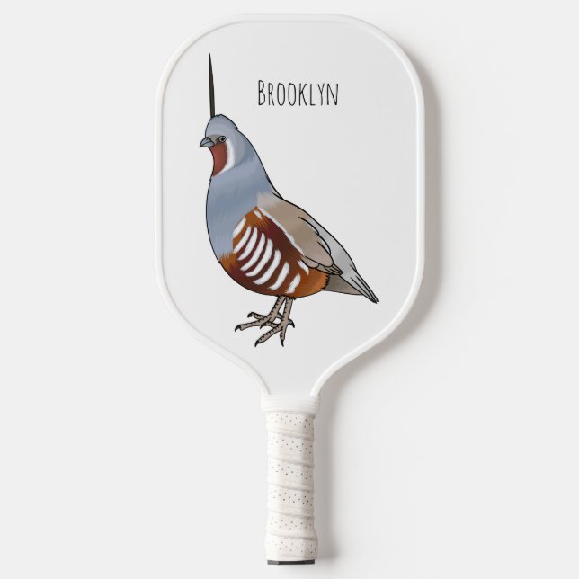 Palas De Pickleball Ilustracion personalizado de codorniz de montaña (Anverso)