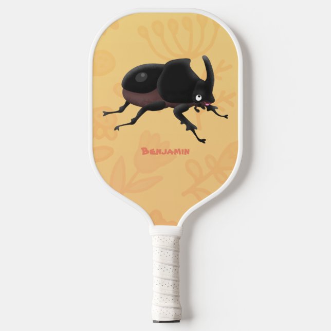 Palas De Pickleball Ilustracion personalizado de escarabajo rinoceront (Anverso)