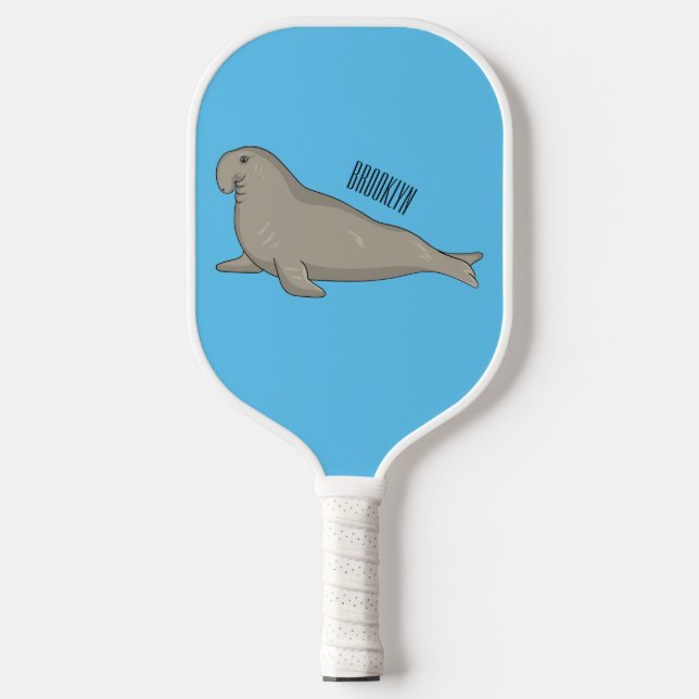 Palas De Pickleball Ilustracion personalizado de focas elefantes (Anverso)