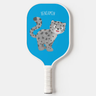 Palas De Pickleball Ilustracion personalizado de leopardo de las nieve