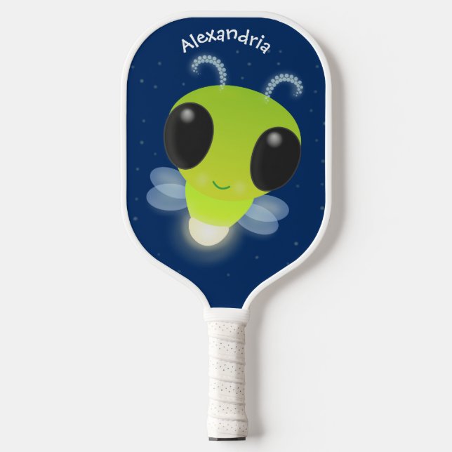 Palas De Pickleball Ilustracion personalizado de luciérnaga con brillo (Anverso)