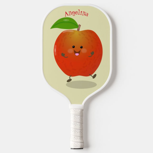 Palas De Pickleball Ilustracion personalizado de manzana bailando a la (Anverso)