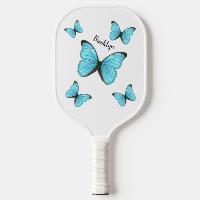 Palas De Pickleball Ilustracion personalizado de mariposas morfo (Anverso)