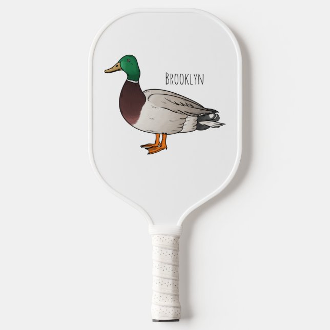 Palas De Pickleball Ilustracion personalizado de pato mallard (Anverso)