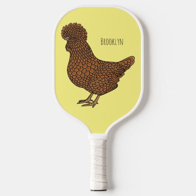 Palas De Pickleball Ilustracion personalizado de pollo polaco Chamois (Anverso)