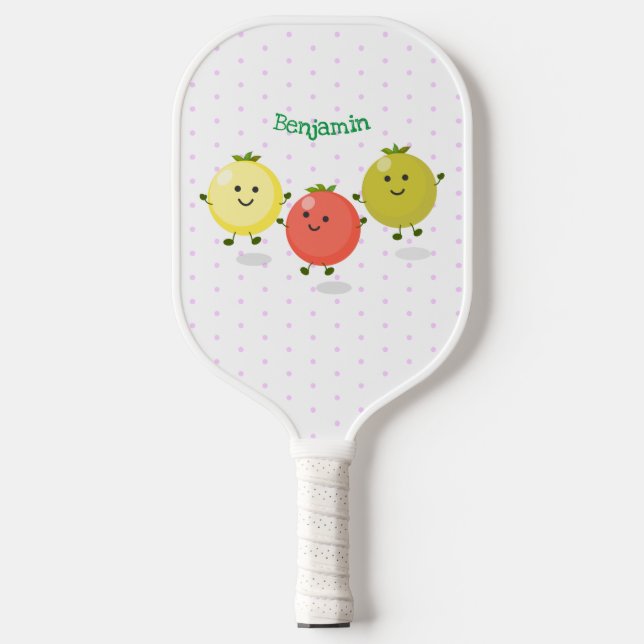 Palas De Pickleball Ilustracion personalizado de tomates de cerezo (Anverso)