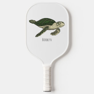 Palas De Pickleball Ilustracion personalizado de tortugas marinas