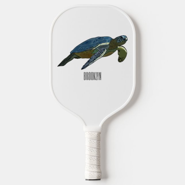 Palas De Pickleball Ilustracion personalizado de tortugas marinas (Anverso)