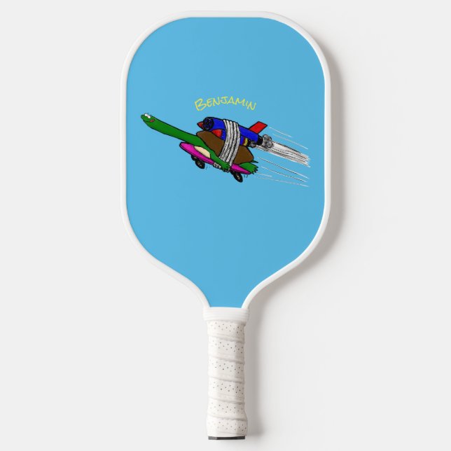 Palas De Pickleball Ilustracion personalizado de tortugas voladoras (Anverso)