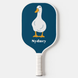 Palas De Pickleball Ilustracion personalizado del pato blanco con plum