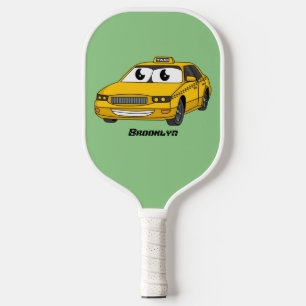 Palas De Pickleball Ilustracion personalizado divertido de taxi amaril