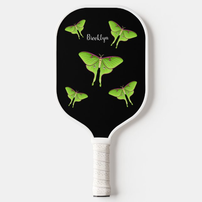 Palas De Pickleball Ilustracion personalizado Luna Moth (Anverso)