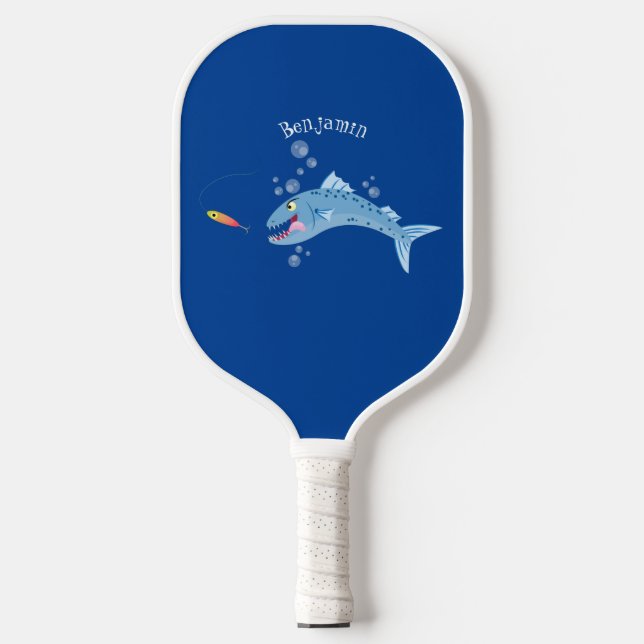 Palas De Pickleball Ilustracion personalizado pescador hambriento de b (Anverso)