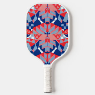 Palas De Pickleball impresión abstracta en rojo y azul
