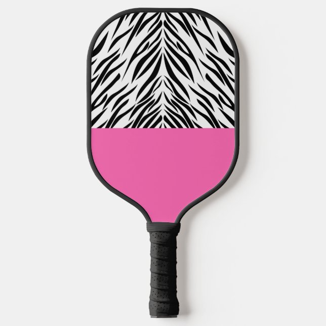 Palas De Pickleball Impresión de cebra en blanco y negro y en caliente (Anverso)