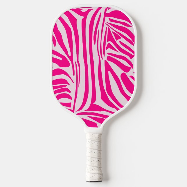 Palas De Pickleball Impresión de cebra rosa (Anverso)
